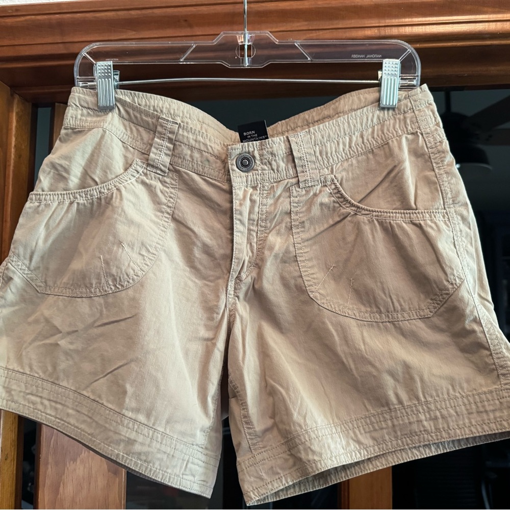 KUHL Light Beige Women's Cargo Shorts with Front Patch Pockets